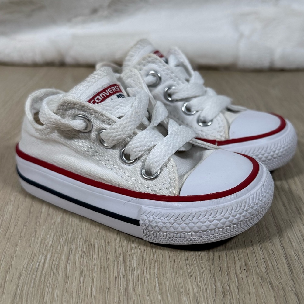 Converse Chuck Taylor All Star White Canvas Sneakers-Kids/Walker/Toddler-Size 3